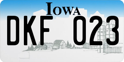 IA license plate DKF023