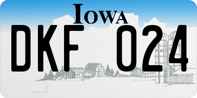 IA license plate DKF024