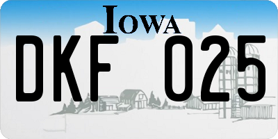 IA license plate DKF025