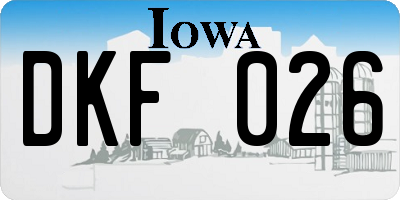 IA license plate DKF026
