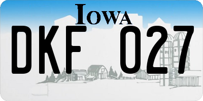 IA license plate DKF027