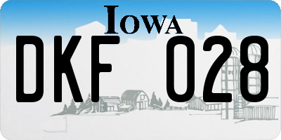 IA license plate DKF028