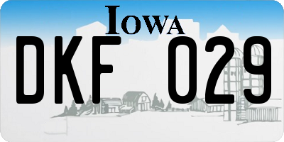 IA license plate DKF029