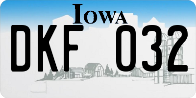 IA license plate DKF032