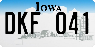 IA license plate DKF041