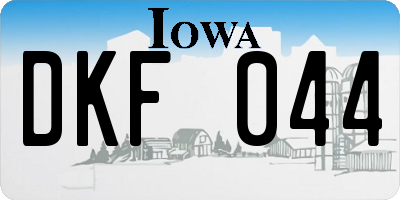 IA license plate DKF044