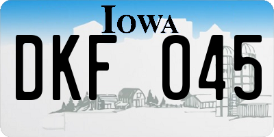 IA license plate DKF045