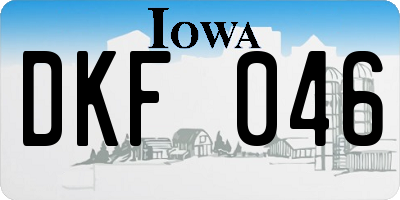 IA license plate DKF046