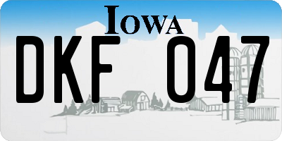 IA license plate DKF047