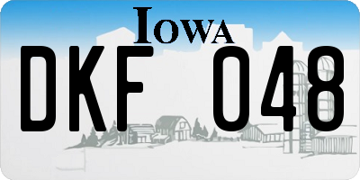 IA license plate DKF048