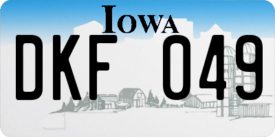 IA license plate DKF049