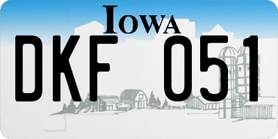 IA license plate DKF051