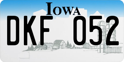 IA license plate DKF052