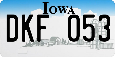 IA license plate DKF053