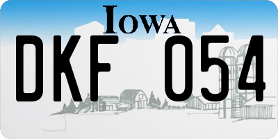 IA license plate DKF054