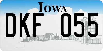 IA license plate DKF055