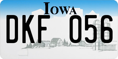 IA license plate DKF056