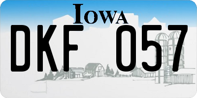 IA license plate DKF057