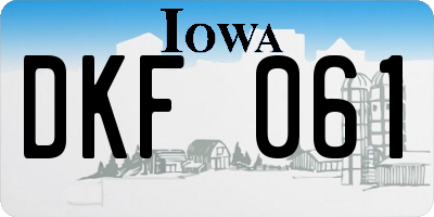 IA license plate DKF061