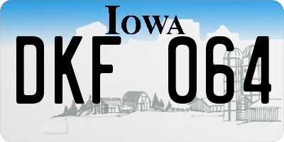 IA license plate DKF064