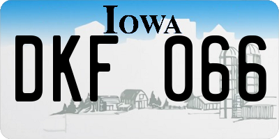 IA license plate DKF066