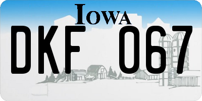 IA license plate DKF067