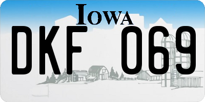 IA license plate DKF069