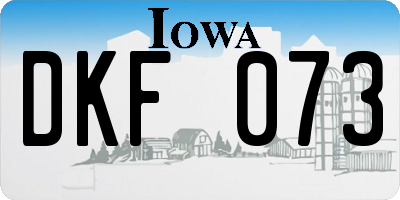 IA license plate DKF073