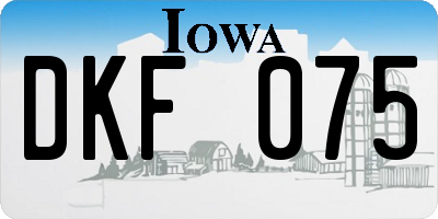 IA license plate DKF075
