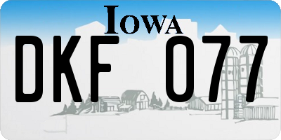 IA license plate DKF077