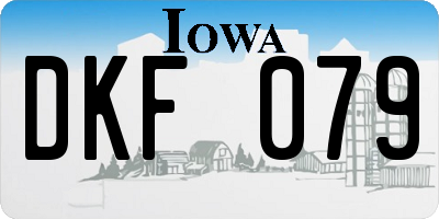 IA license plate DKF079