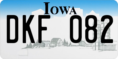 IA license plate DKF082