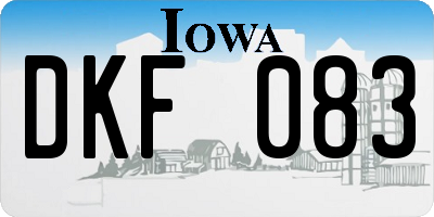 IA license plate DKF083