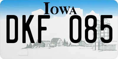 IA license plate DKF085