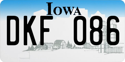 IA license plate DKF086