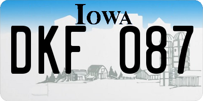 IA license plate DKF087