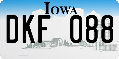 IA license plate DKF088