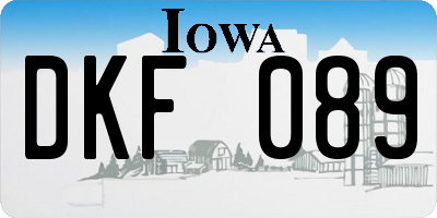 IA license plate DKF089