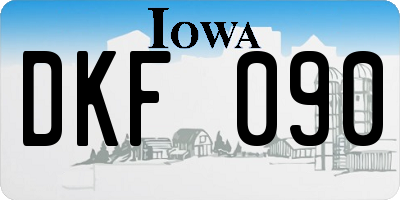 IA license plate DKF090