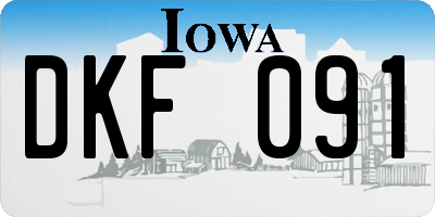 IA license plate DKF091