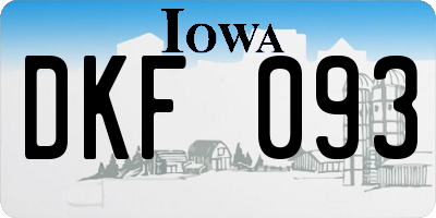 IA license plate DKF093