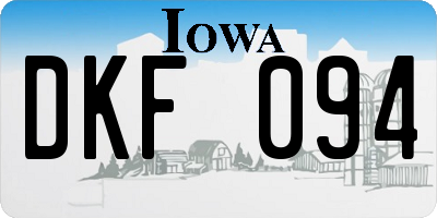 IA license plate DKF094