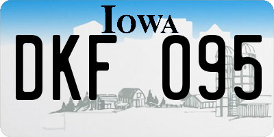 IA license plate DKF095
