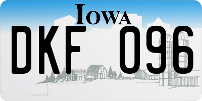 IA license plate DKF096