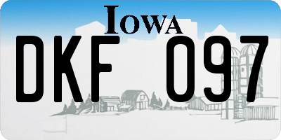 IA license plate DKF097
