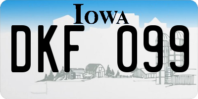 IA license plate DKF099