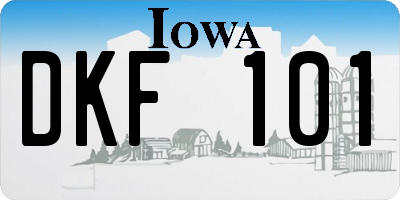 IA license plate DKF101