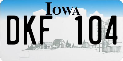 IA license plate DKF104
