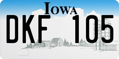 IA license plate DKF105