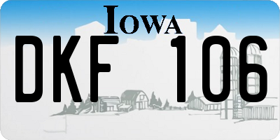 IA license plate DKF106